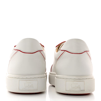 Christian Louboutin Calfskin Patent Vieirissima Flat Sneakers 41 White Red 5 of 11