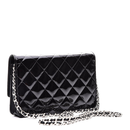 Chanel Patent Quilted Brilliant Wallet On Chain WOC Black 3 of 9