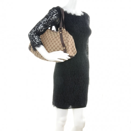 Monogram Medium Abbey Shoulder Bag Dark Brown