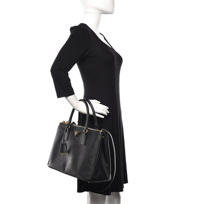 Prada Saffiano Medium Galleria Double Zip Tote Black 3 of 19