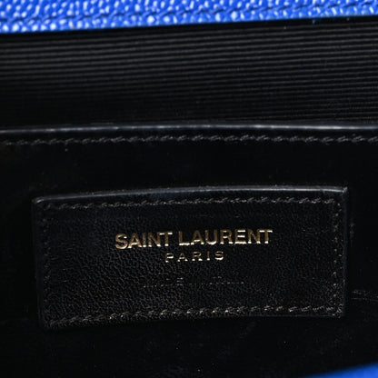 Saint Laurent Grain De Poudre Classic Monogram Cassandre Clutch Blue Majorelle 6 of 9