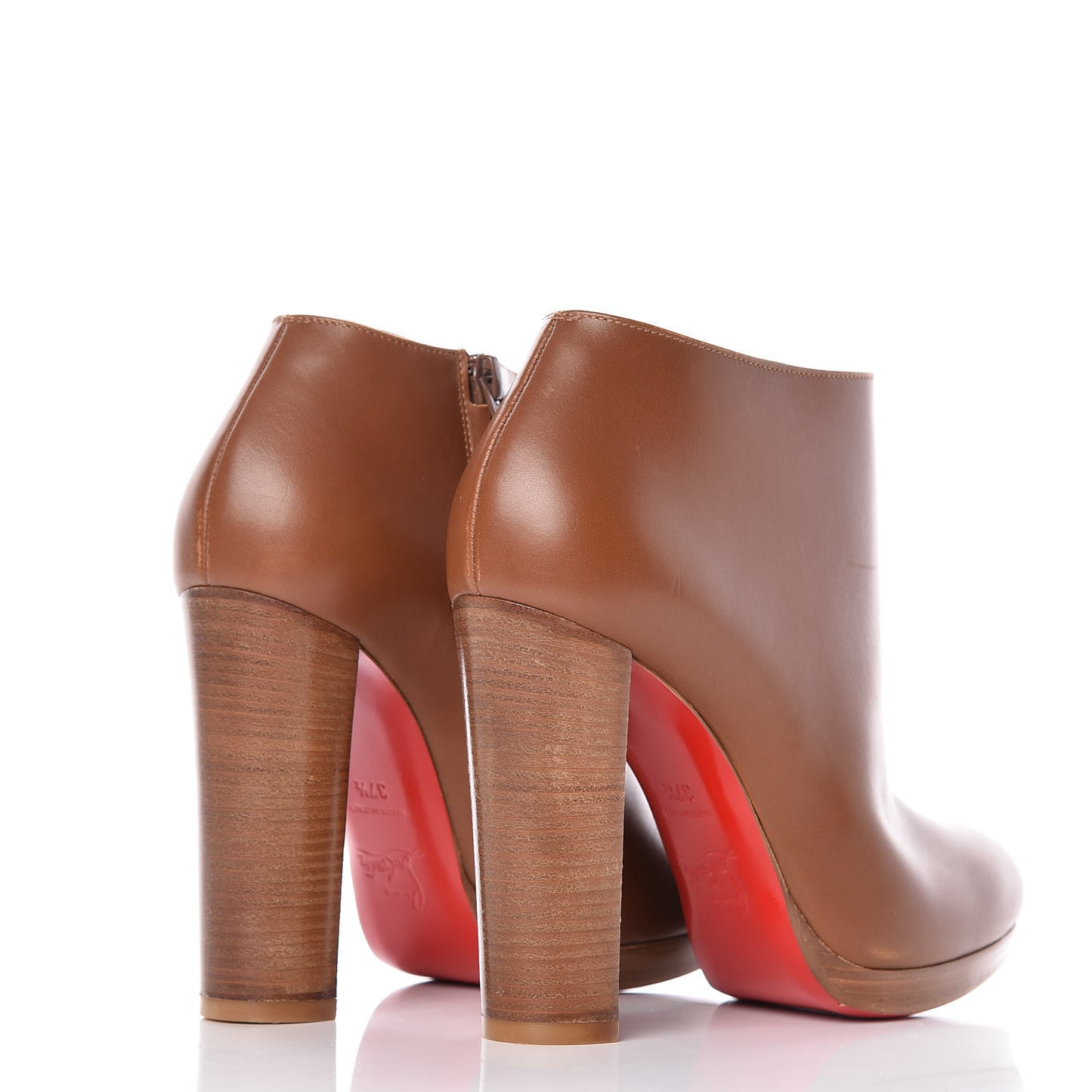 Calfskin Rock and Gold 120 Ankle Booties 37.5 Havana