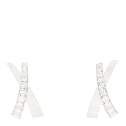 Graff 18K White Gold Diamond Kiss Stud Earrings 1 of 4