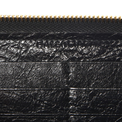 Balenciaga Agneau Blanket Continental Zip Around Wallet Black 6 of 7