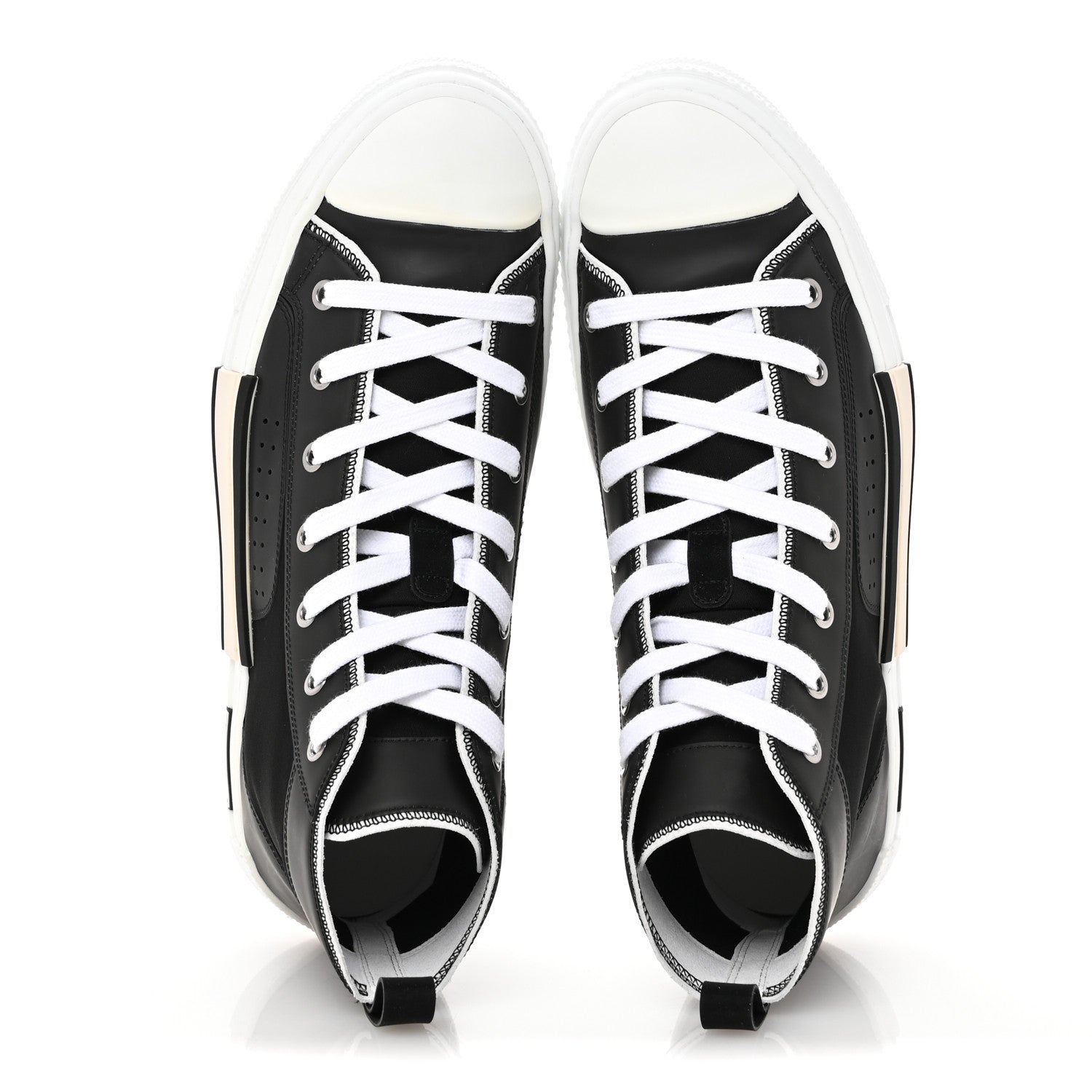 Christian Dior Nylon Calfskin Mens B23 High Top Sneakers 42 Black 2 of 9
