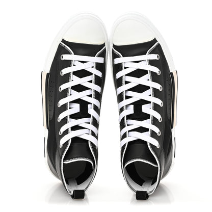 Christian Dior Nylon Calfskin Mens B23 High Top Sneakers 42 Black 2 of 9