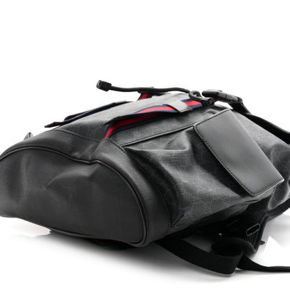 Gucci Soft GG Supreme Monogram Calfskin Web Double Buckle Backpack Black 9 of 9