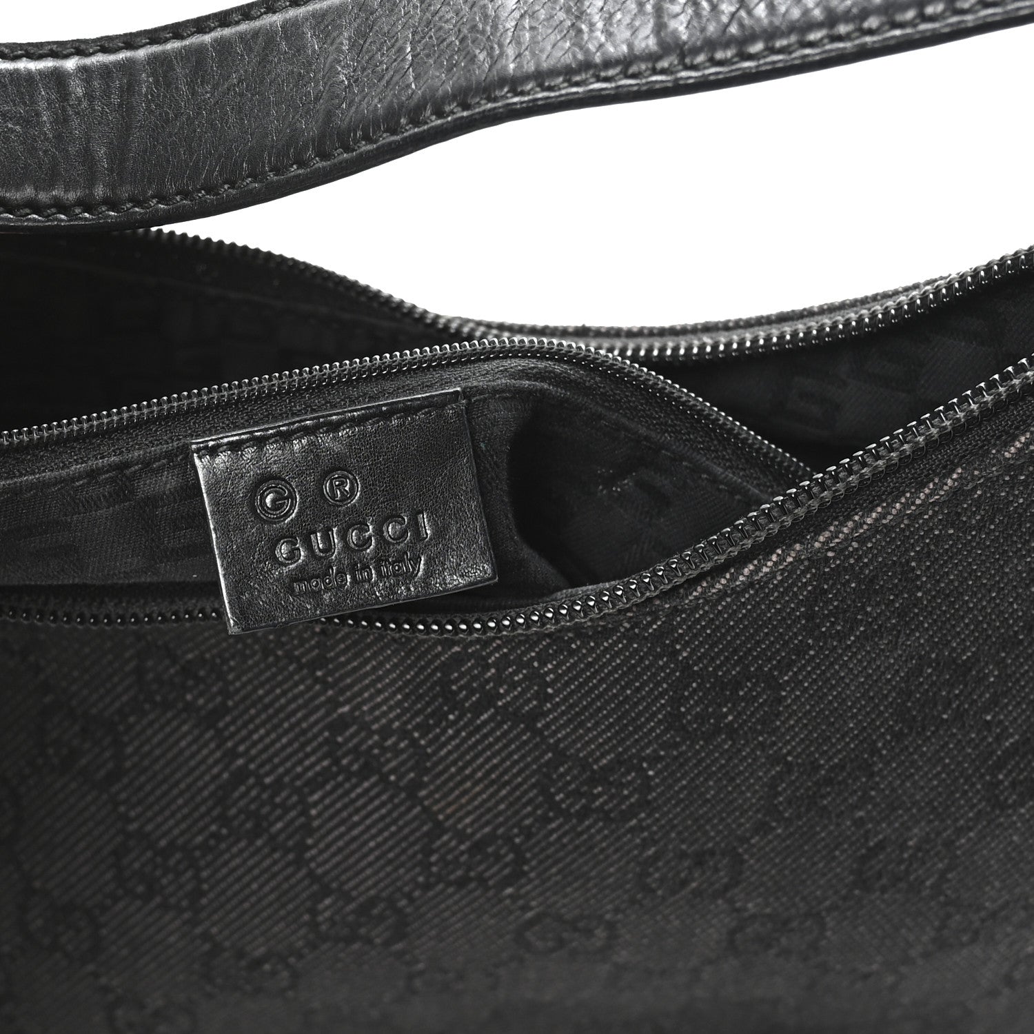 Gucci Nylon Monogram Small Hobo Black 6 of 11