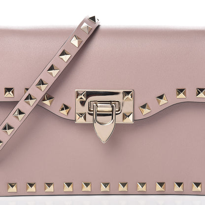 Valentino Garavani Vitello Rockstud Shoulder Flap Bag Poudre 9 of 9