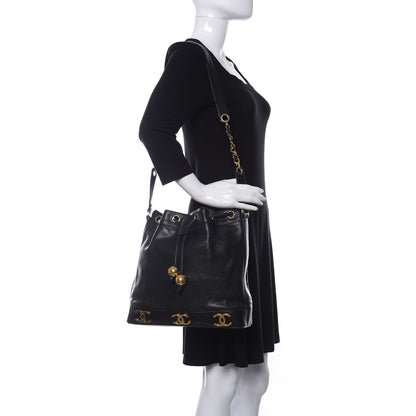 Chanel Caviar CC Drawstring Shoulder Bag Black 2 of 8