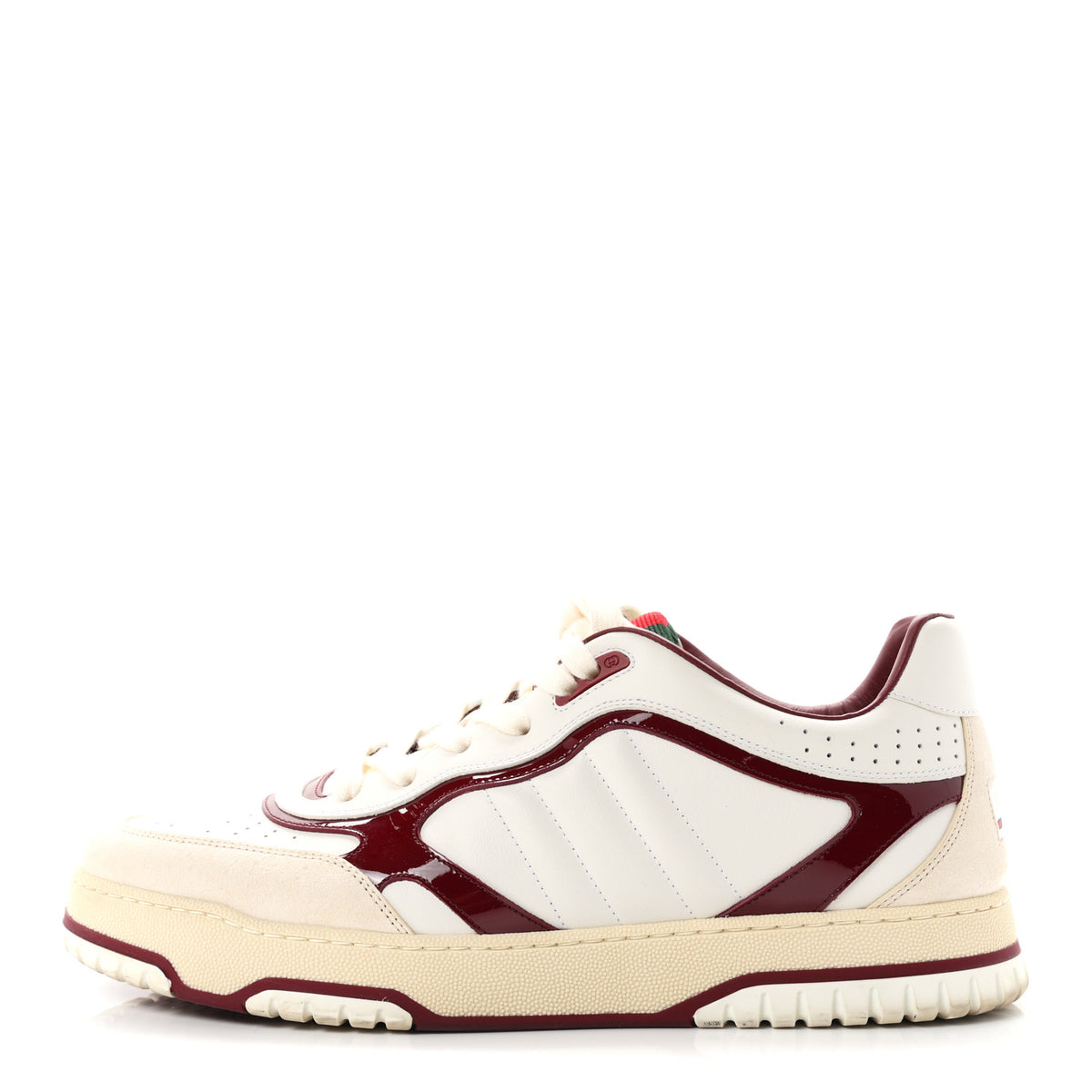 Calfskin Suede Mens Re-Web Sneakers 12.5 Ivoire Red