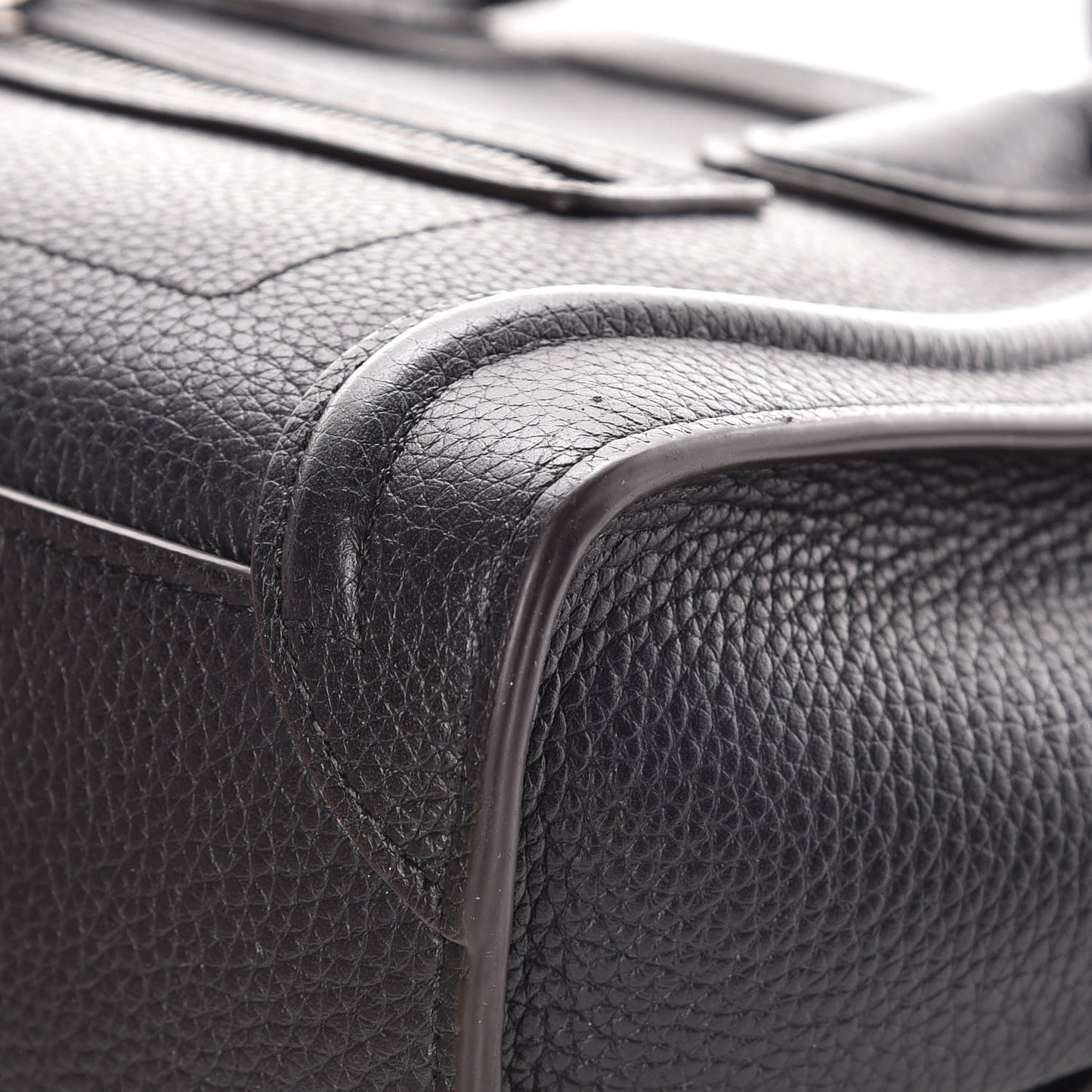 Drummed Calfskin Nano Luggage Black