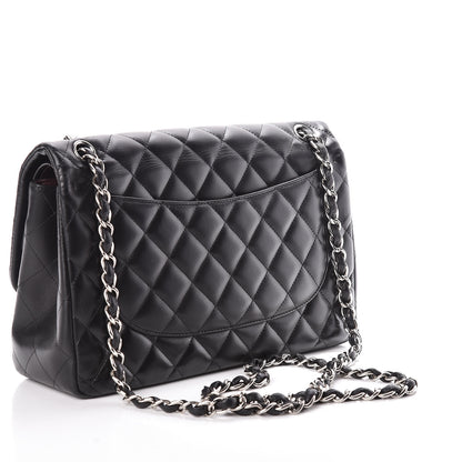 Chanel Lambskin Quilted Jumbo Double Flap Black 3 of 11