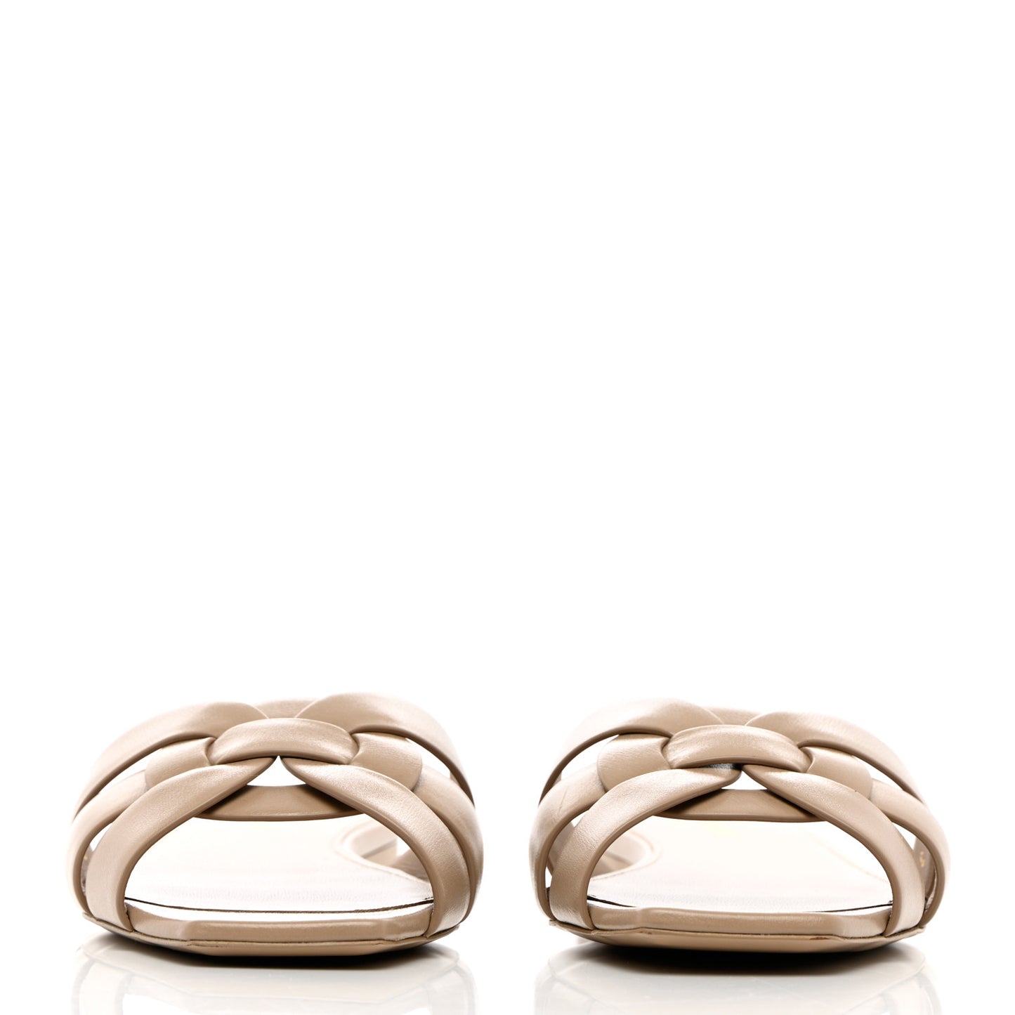 Calfskin Tribute 05 Slide Sandals 36.5 Dark Beige