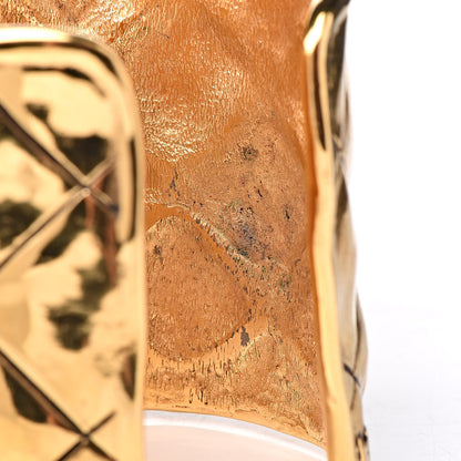 Chanel Metal Quilted Wide CC Cuff Gold 5 of 5