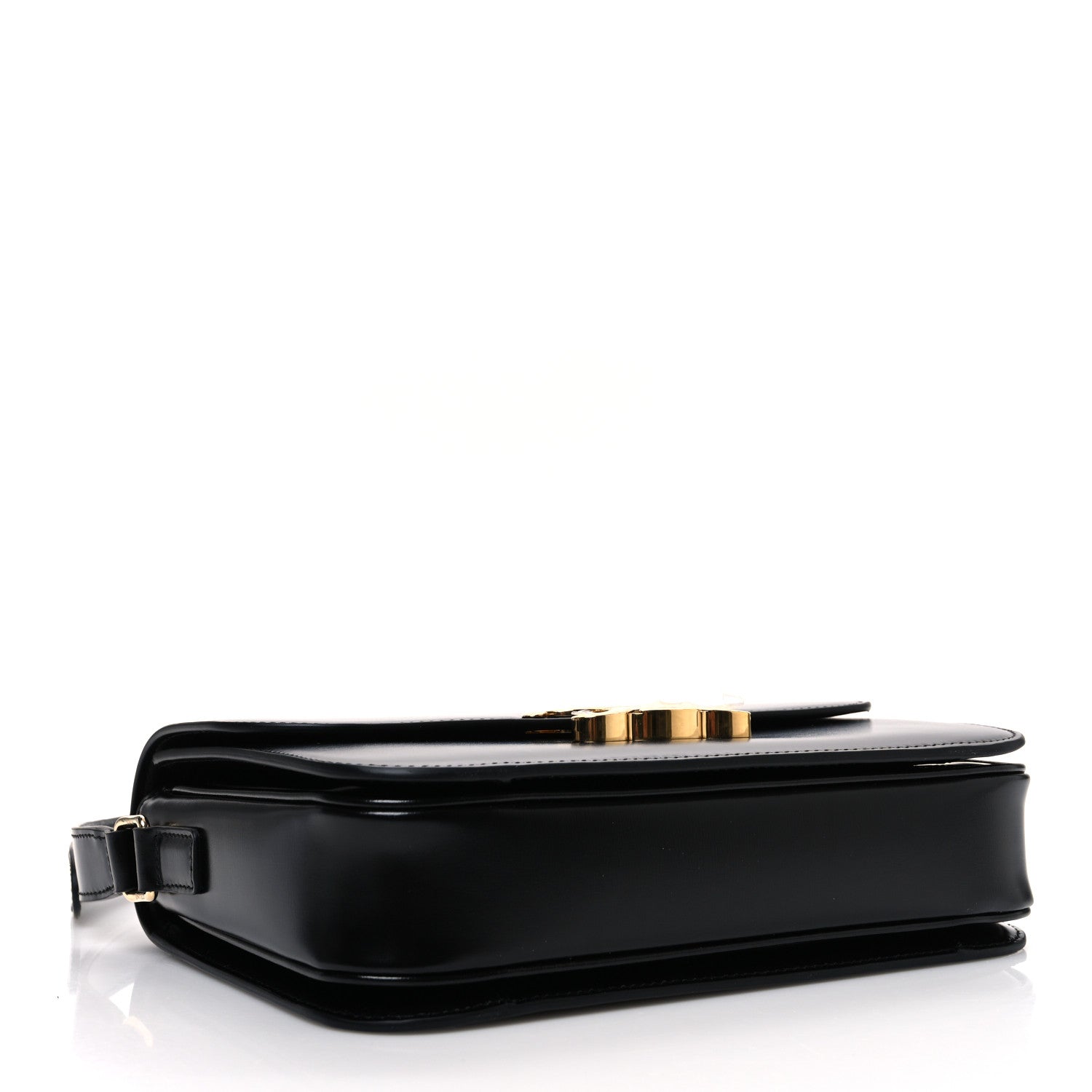 Celine Shiny Calfskin Medium Triomphe Black 4 of 10