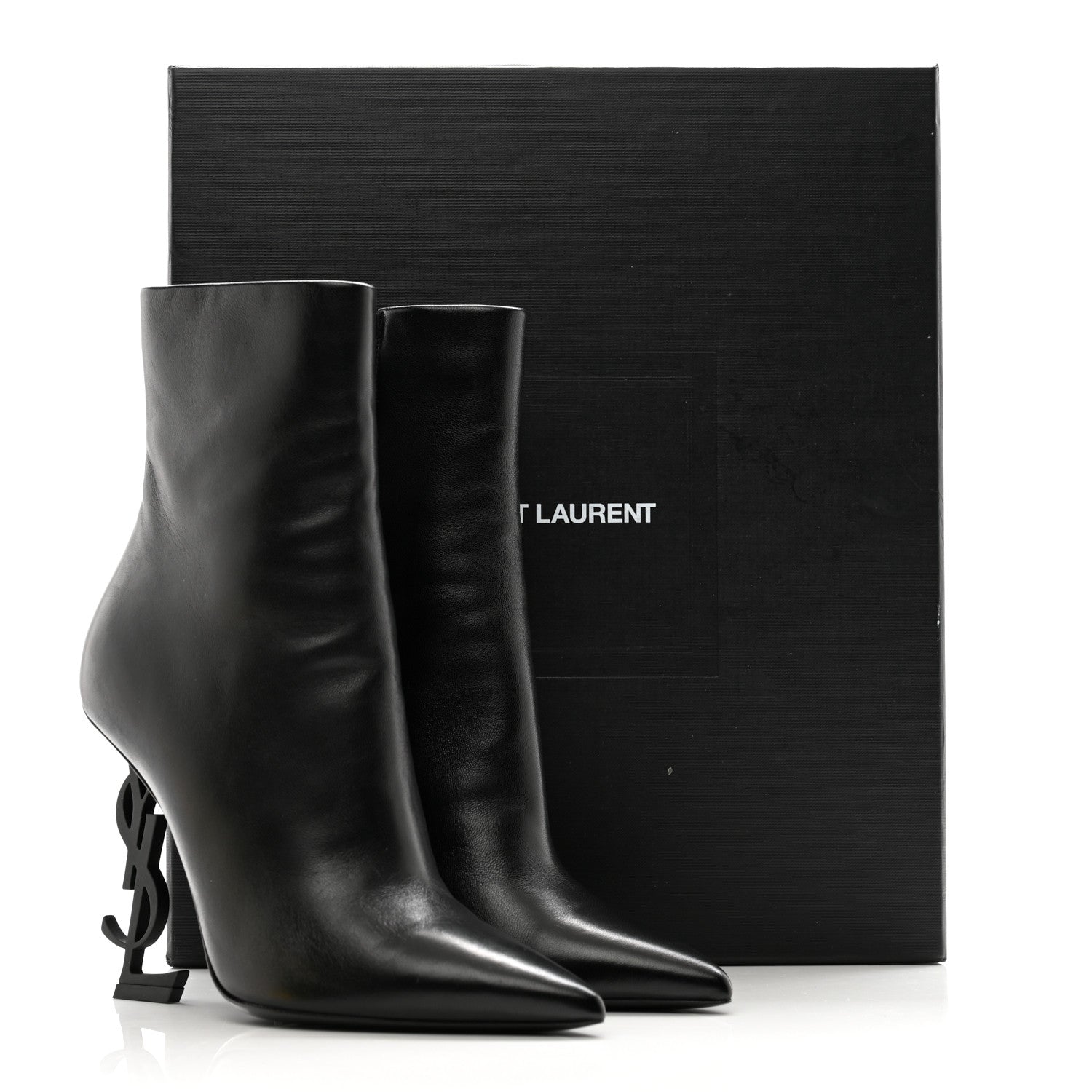 Saint Laurent Calfskin Opyum Ankle Boots 37 Black 9 of 9