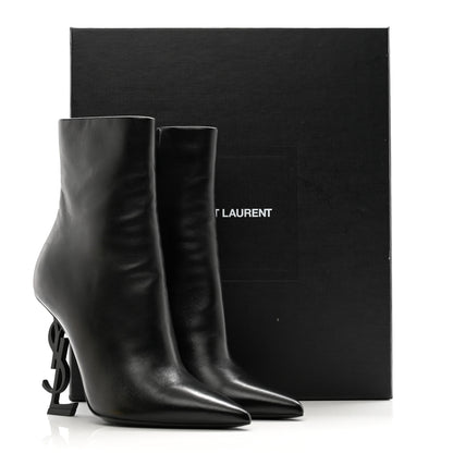 Saint Laurent Calfskin Opyum Ankle Boots 37 Black 9 of 9