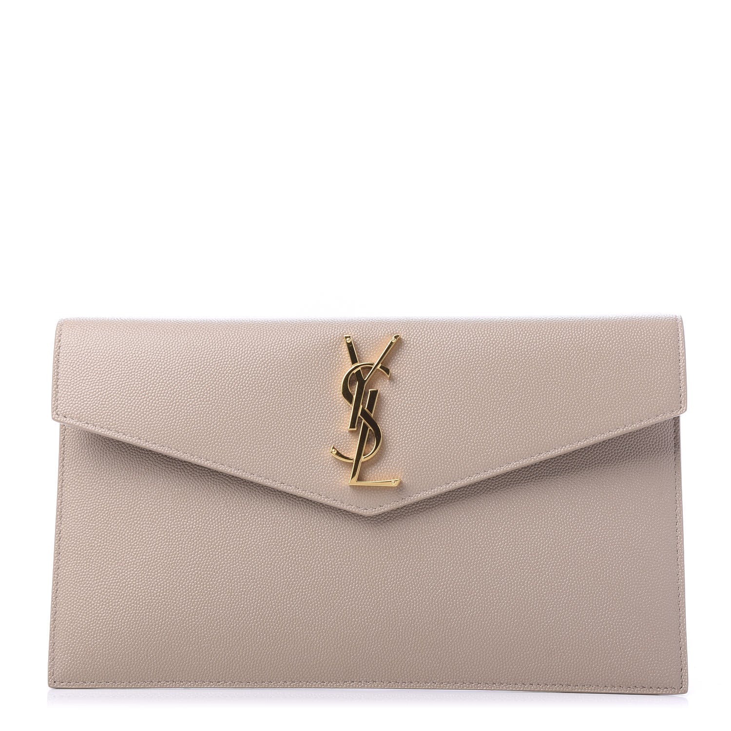 Saint Laurent Grain De Poudre Uptown Pouch Dark Beige 1 of 10