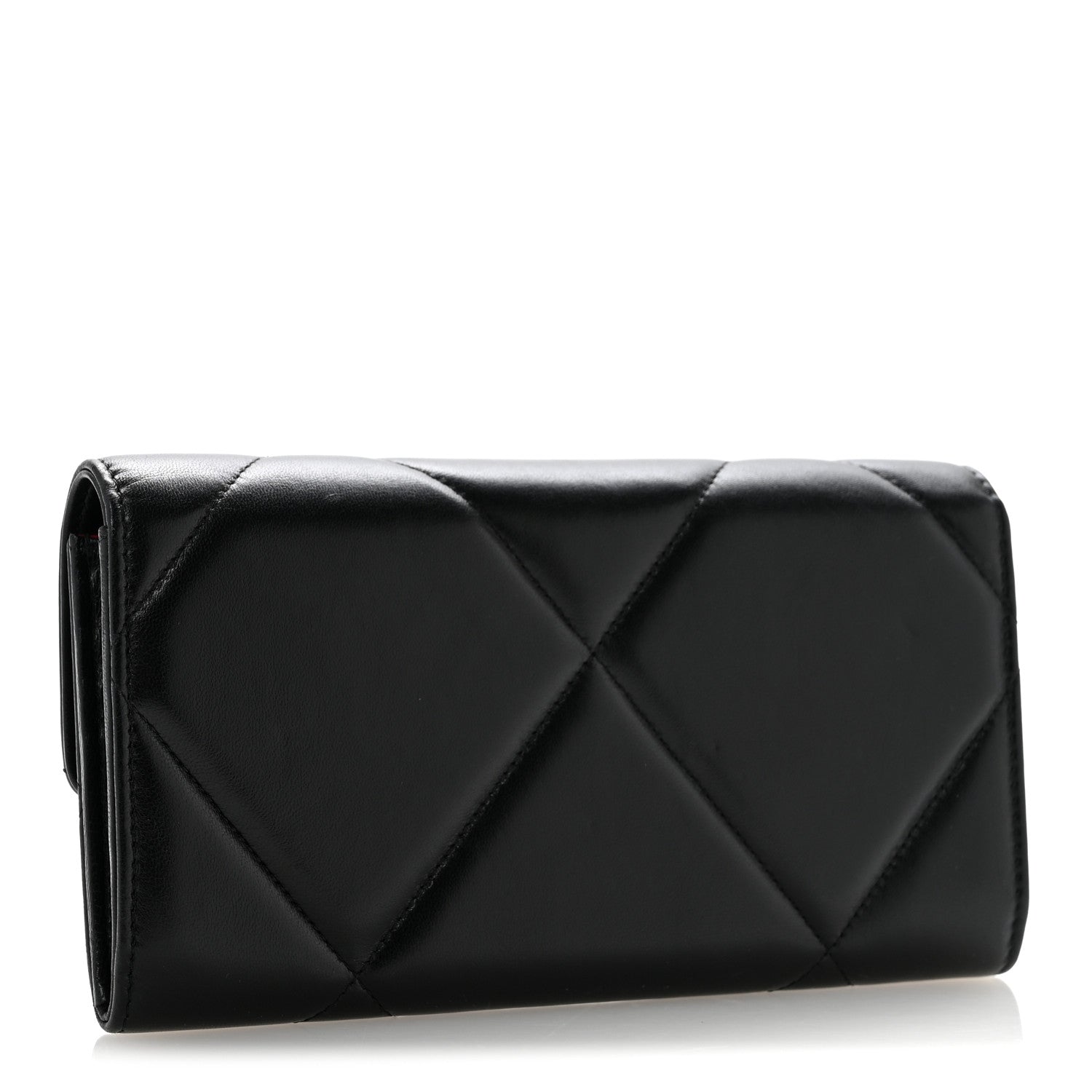Chanel Lambskin Quilted Chanel 19 Flap Wallet Black 3 of 12