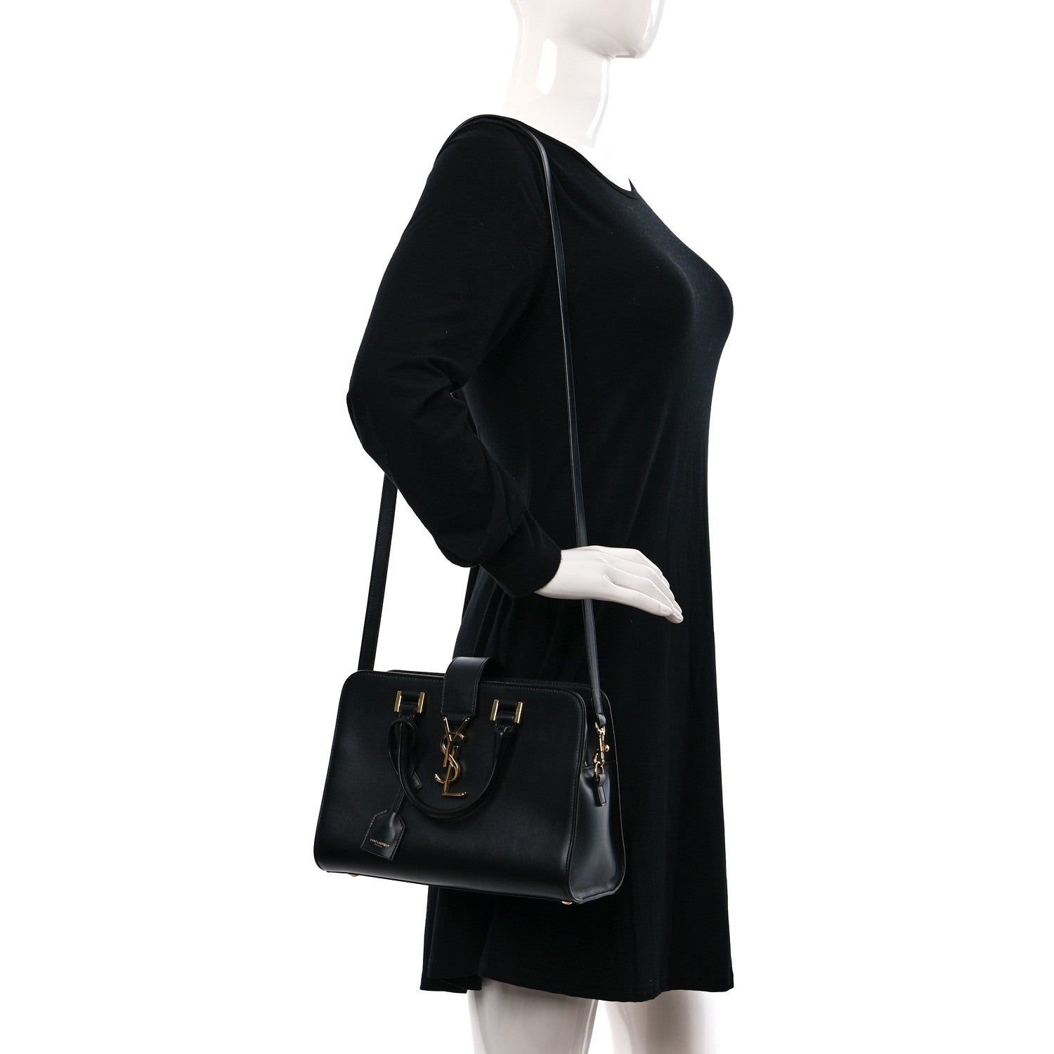 Saint Laurent Calfskin Monogram Baby Cabas Black 2 of 8