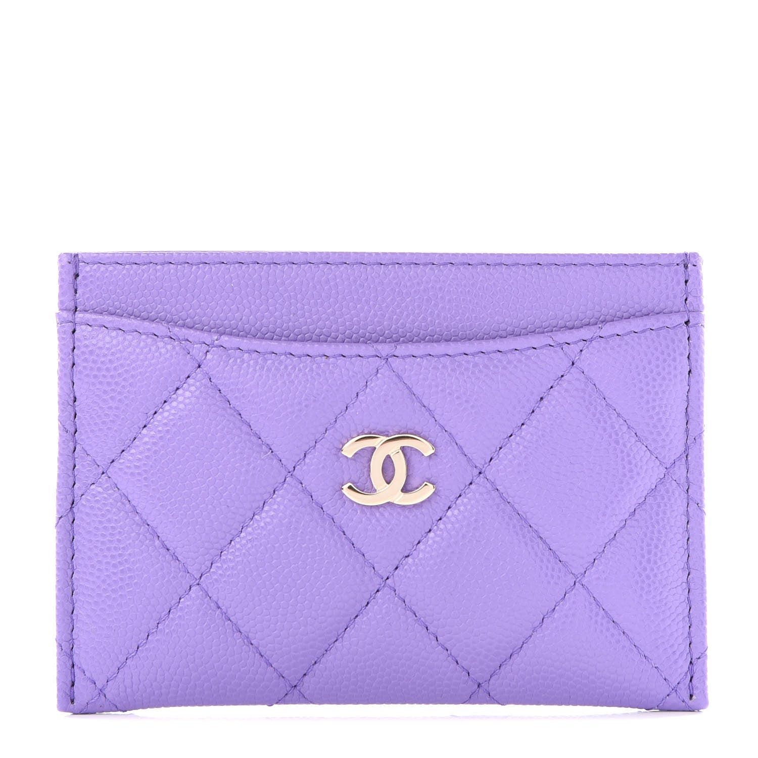 Chanel Caviar Quilted Card Holder Purple 1 of 12