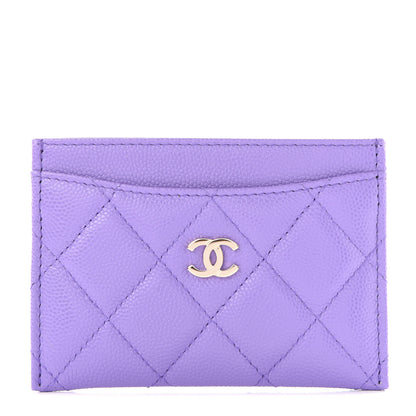 Chanel Caviar Quilted Card Holder Purple 1 of 12