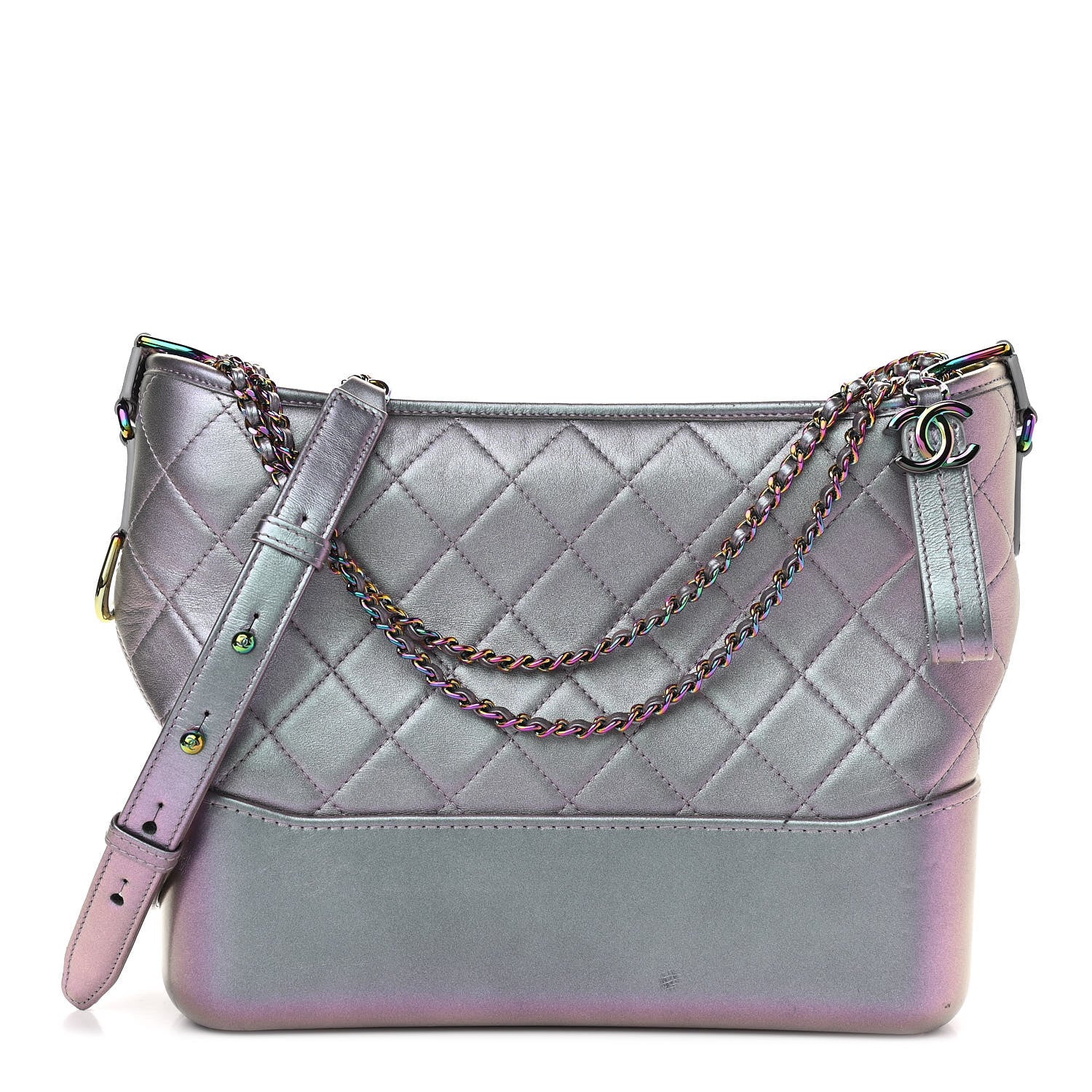 Chanel Iridescent Lambskin Calfskin Quilted Medium Gabrielle Hobo Light Purple 1 of 16