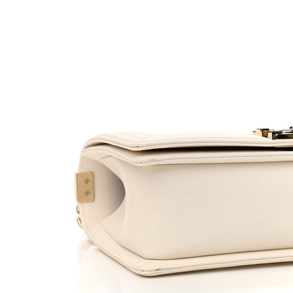 Chanel Caviar Quilted Medium Boy Flap White 7 of 10