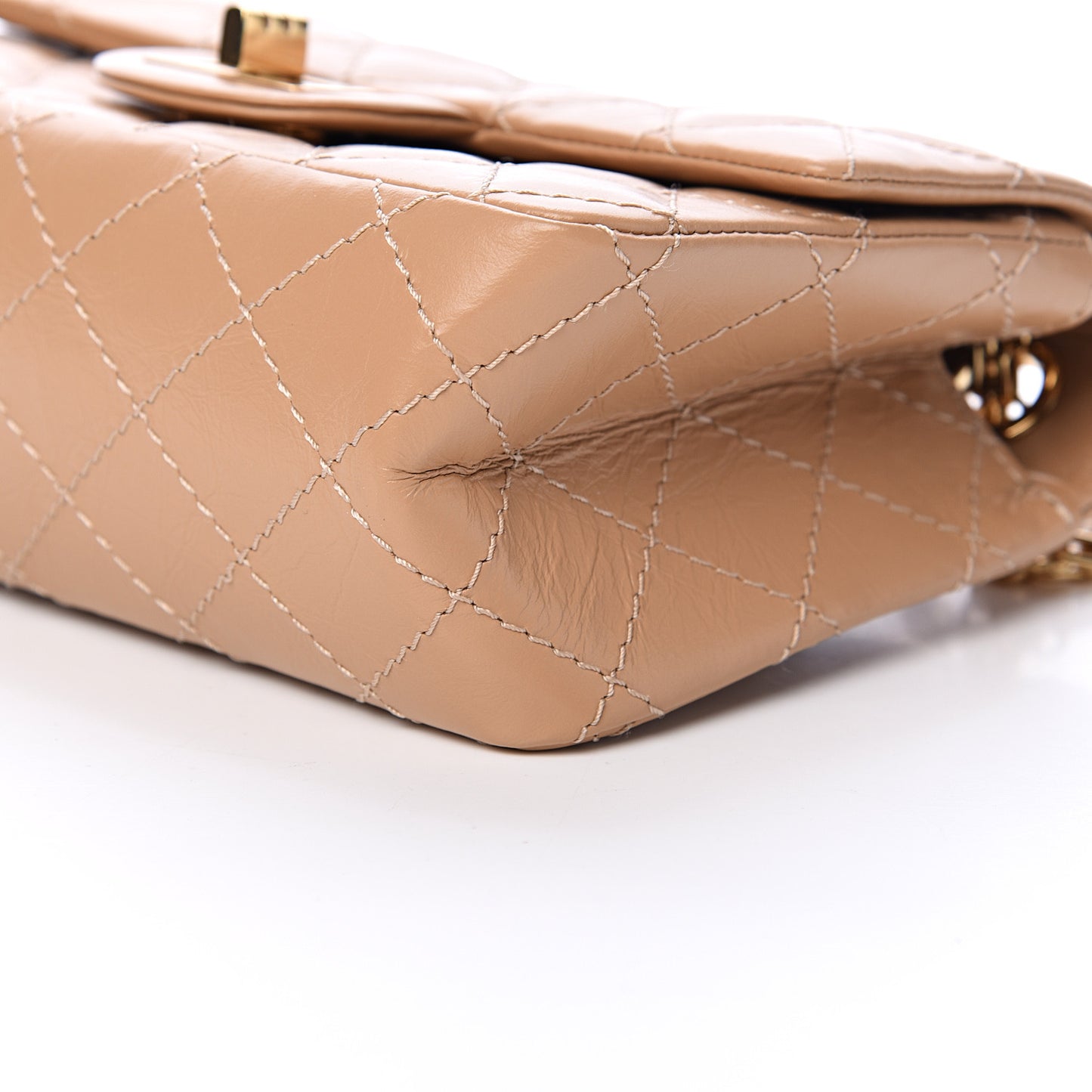 Aged Calfskin Quilted 2.55 Reissue Mini Flap Beige