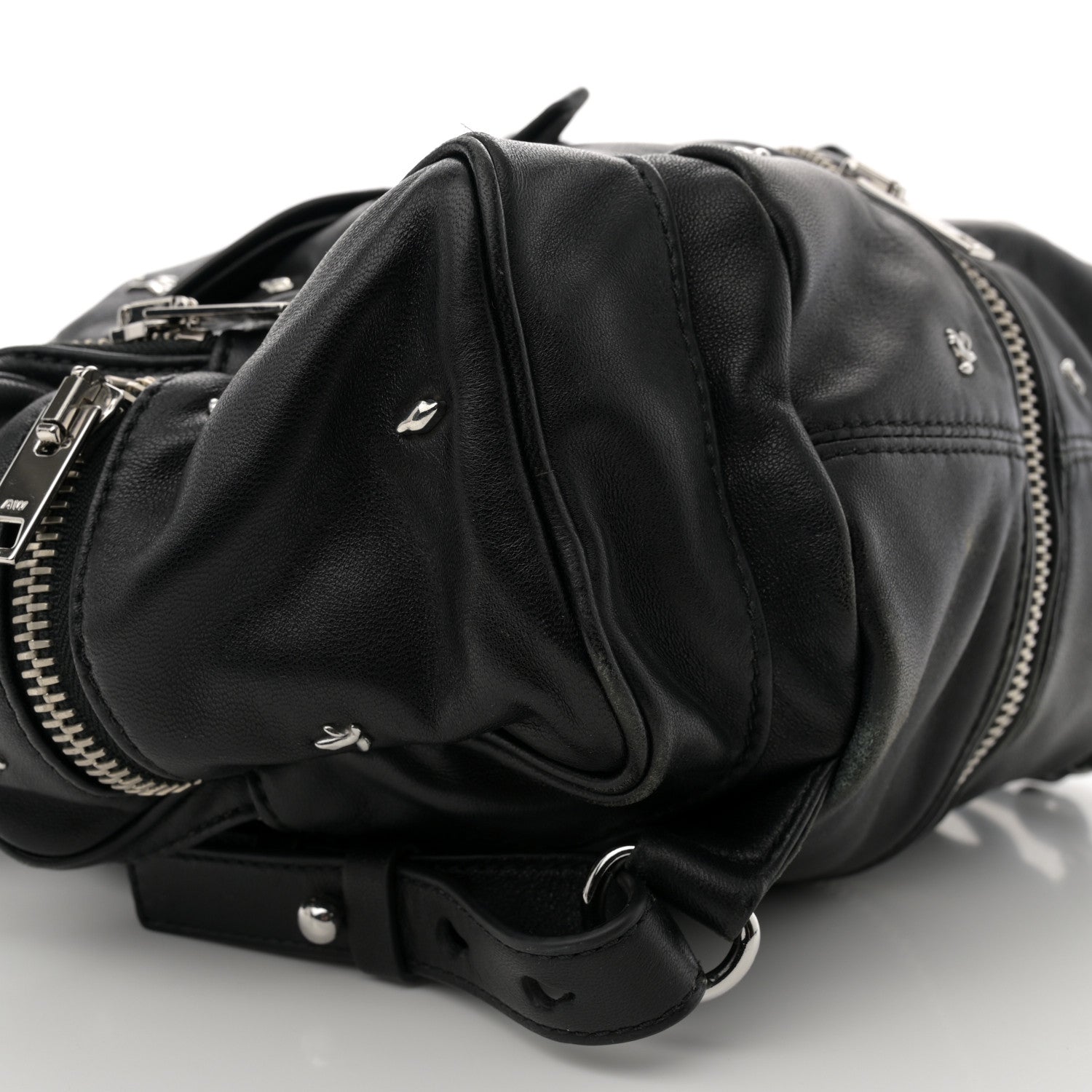 Alexander Wang Lambskin Rose Studded Marti Backpack Bag Washed Black Rhodium Hardware 8 of 11