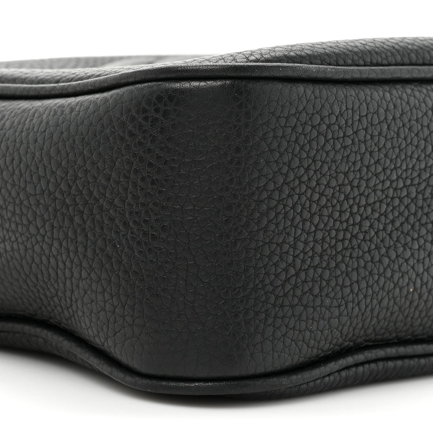 Pebbled Calfskin Small Soho Disco Bag Black