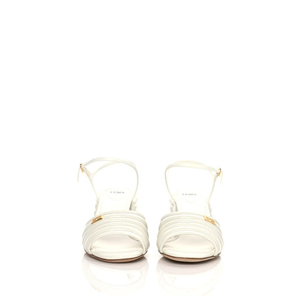 Fendi Calfskin Promenade Slingback Sandals 38 White 2 of 9