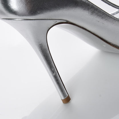 Valentino Garavani Metallic Nappa PVC Dollybow Pumps 39 Silver 15 of 18