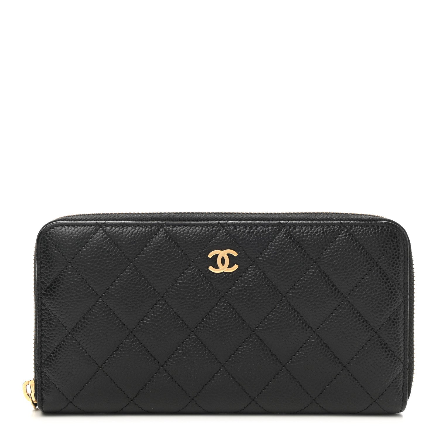 Chanel Caviar Quilted Large Gusset Zip Around Wallet Black 1 of 10