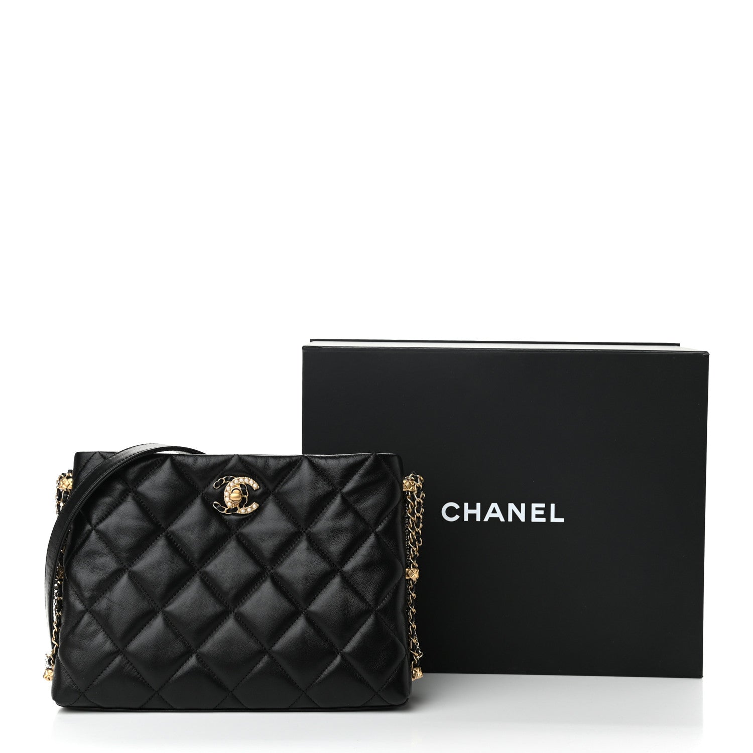 Chanel Lambskin Quilted Crush on Chains Hobo Black 11 of 11