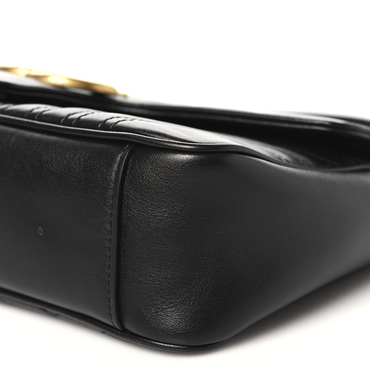 Calfskin Matelasse Small GG Marmont Shoulder Bag Black