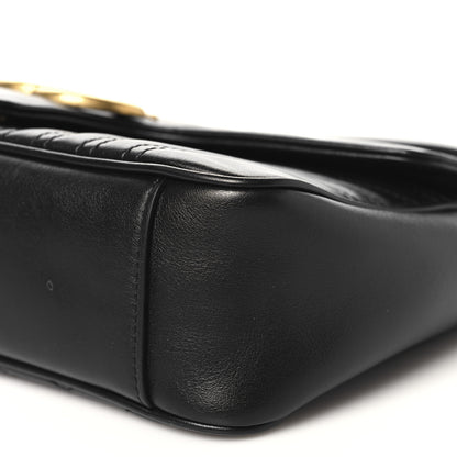 Gucci Calfskin Matelasse Small GG Marmont Shoulder Bag Black 10 of 10