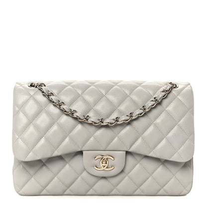 Chanel Caviar Quilted Jumbo Double Flap Grey Grey 1 of 11