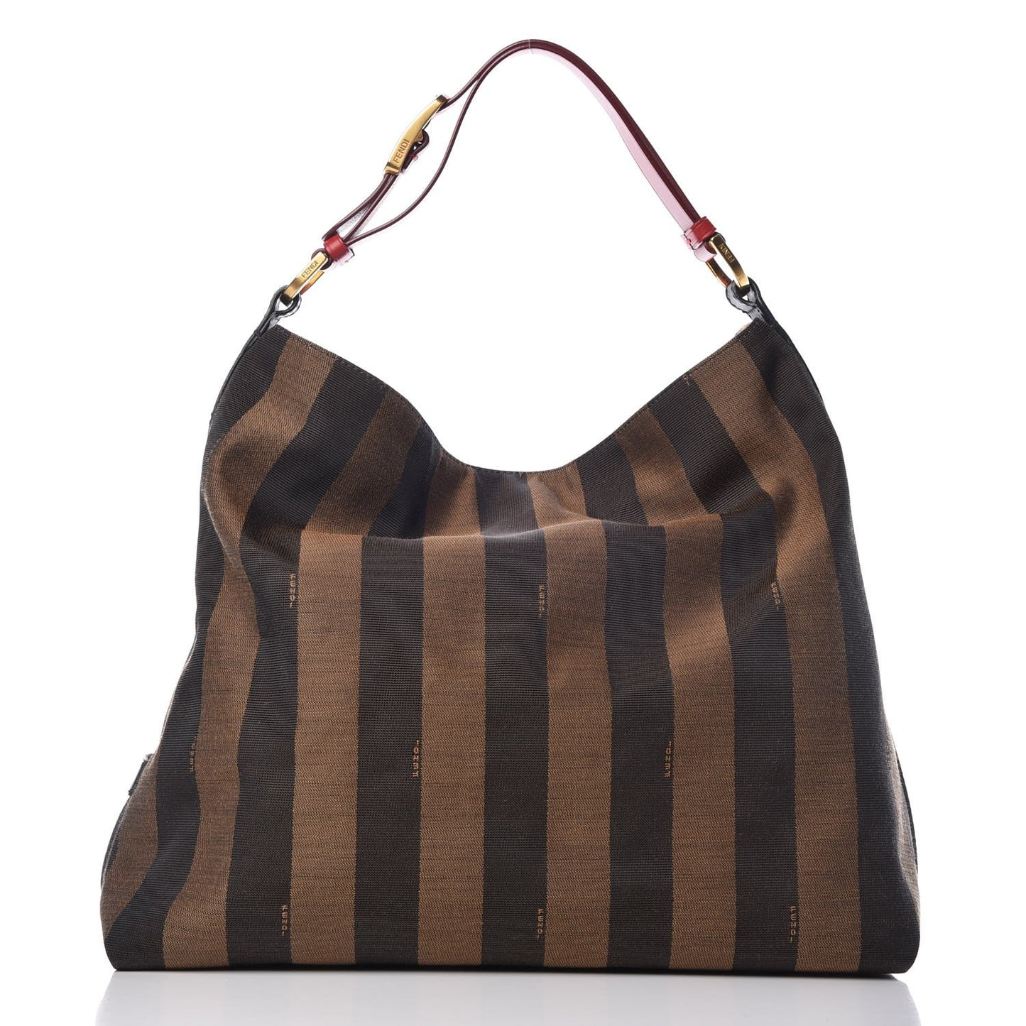 Pequin Cuoio Vegetale Large Hobo Tobacco Rosso Black