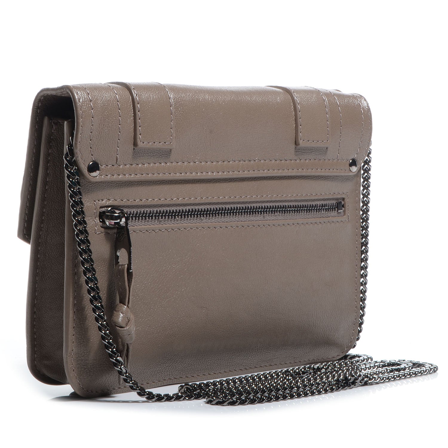 Proenza Schouler Leather PS1 Large Chain Wallet Smoke 3 of 7