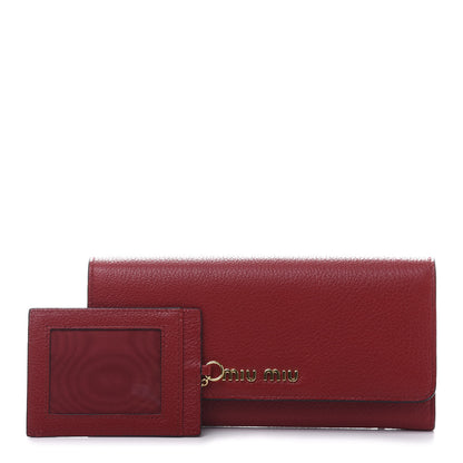 Miu Miu Goatskin Continental Flap Wallet Rubino 1 of 10