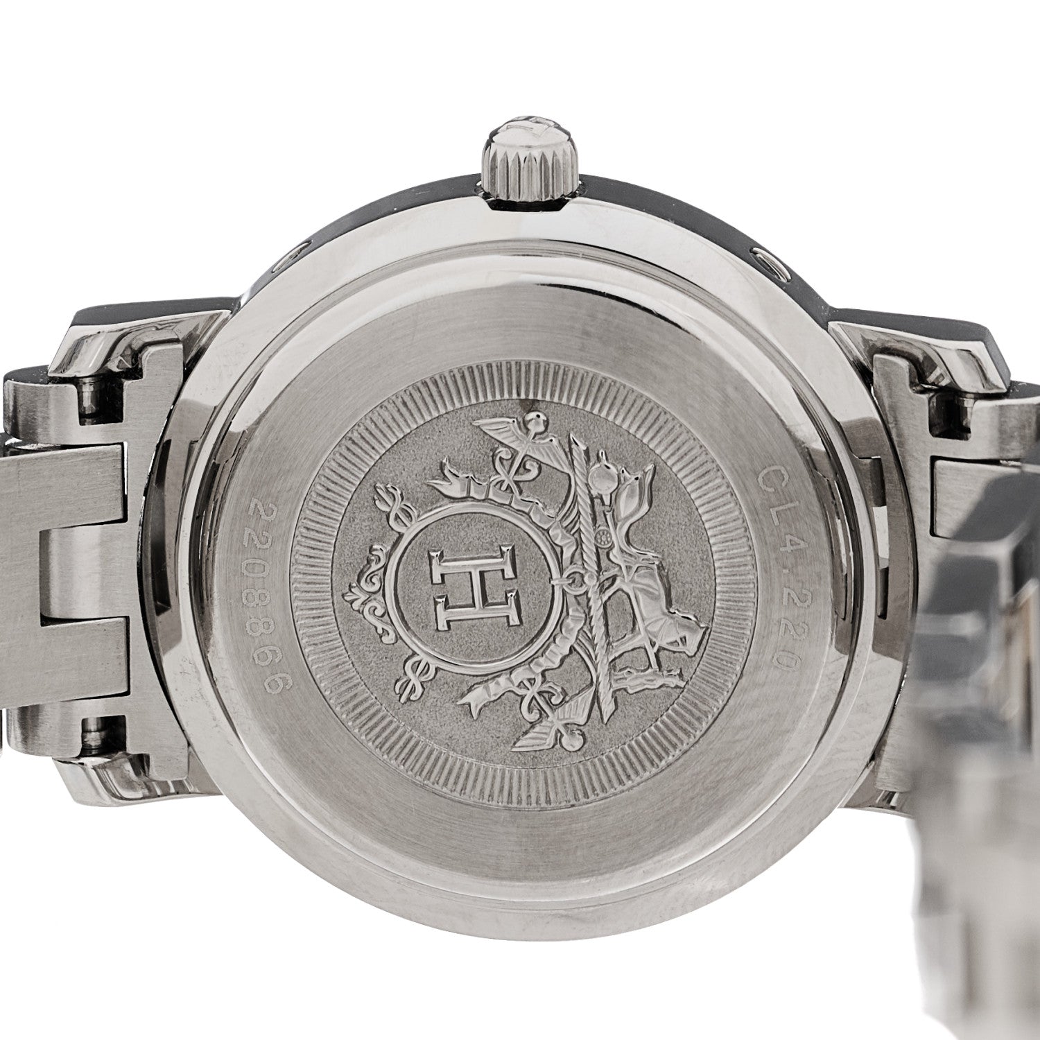 Hermes Stainless Steel Mother of Pearl 24mm Clipper Quartz Watch Gold 4 of 5
