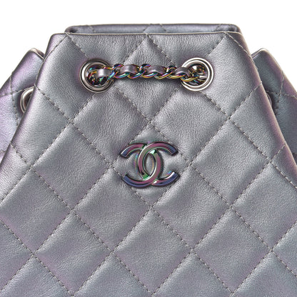 Chanel Iridescent Lambskin Calfskin Small Quilted Gabrielle Backpack Light Purple 11 of 12