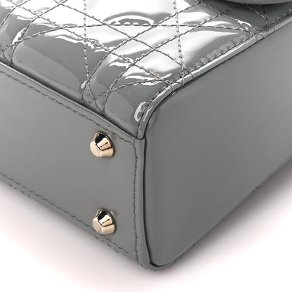 Christian Dior Patent Cannage Mini Lady Dior Grey Stone 11 of 14