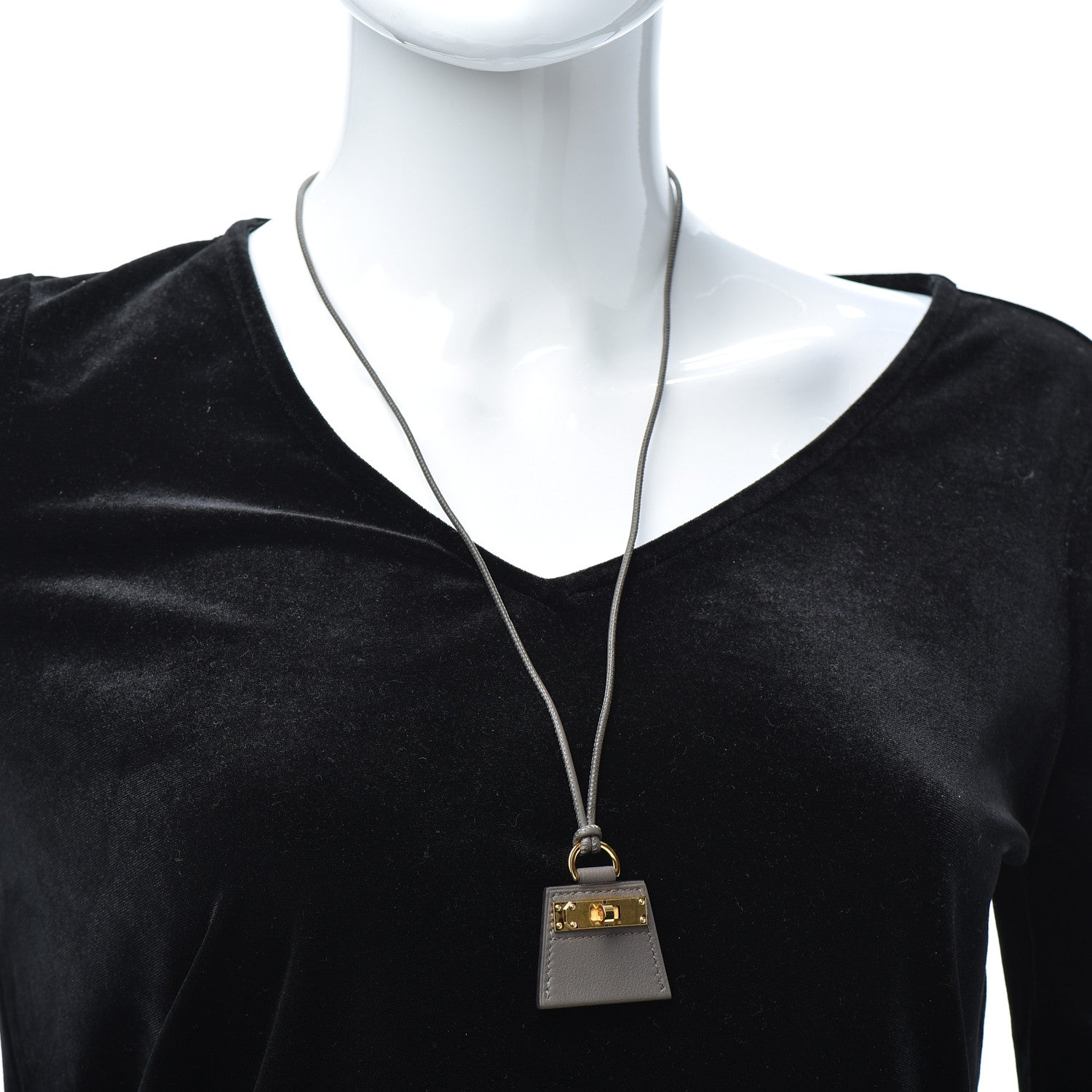 Hermes Swift Small Monpetitkelly Pendant Necklace Etain 2 of 4