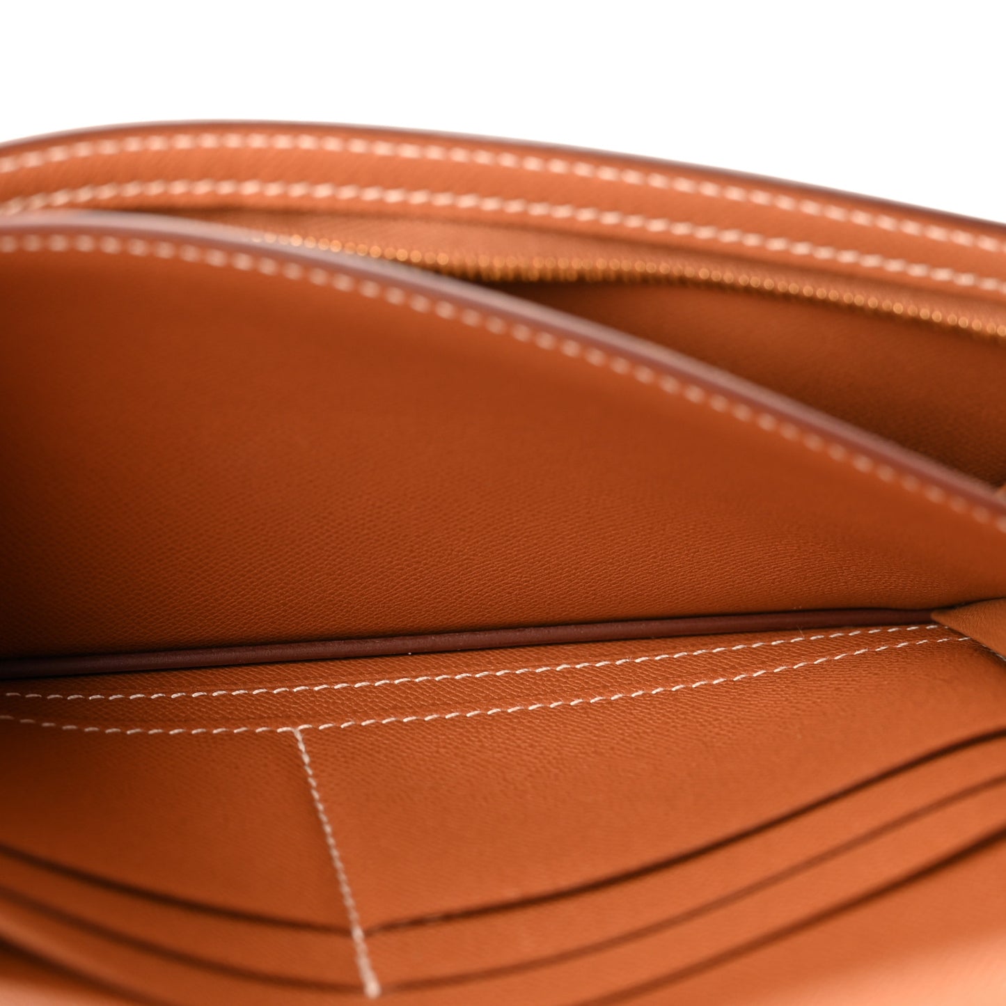 Madame Calfskin Kelly Pocket Long Wallet Gold