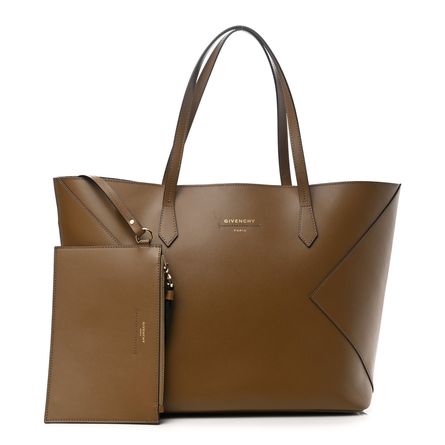 Smooth Calfskin Wing Shopper Tote Military Green