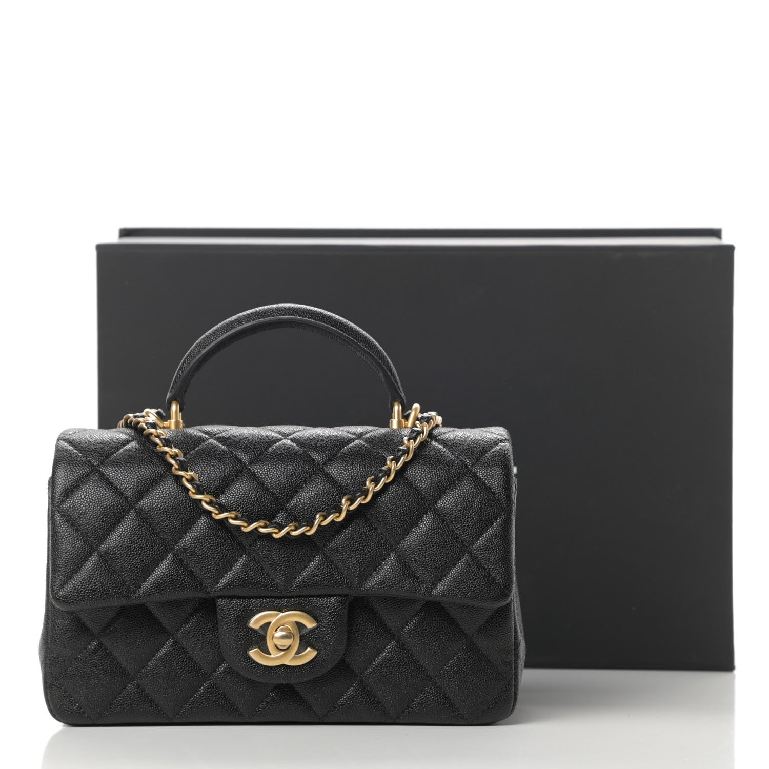 Chanel Caviar Quilted Mini Top Handle Rectangular Flap Black 11 of 11