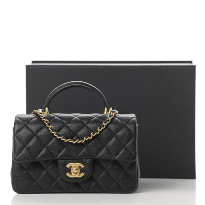 Chanel Caviar Quilted Mini Top Handle Rectangular Flap Black 11 of 11